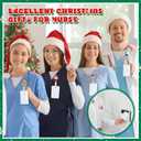 Epakh 8 Pcs Winter Badge Reels Retractable with Alligator Swivel Clip Cute Acrylic Winter Holiday Badge Reel Glitter Snowman Snowflake Christmas Tree Elk Badges Holder ID Card for Nurse Doctor