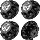 4PCS 8 Lugs Glossy Black Wheel Center Cap Fit for Silverado/Avalanche/Suburban/Express & Sierra/Yukon/Savana 1500 2500 3500 16"/17" Inch Rim Hub Cover OEM Replacement