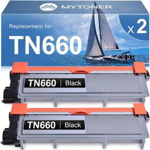 MYTONER Compatible Toner Cartridge Replacement for Brother TN660 TN-660 TN630 TN-630 Toner Cartridge for HL-L2300D HL-L2380DW HL-L2320D DCP-L2540DW MFC-L2700DW MFC-L2685DW Printer (2 Pack)