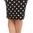 Women's Casual and Formal Polk-Dot Print High Wiasted Pencil Skirt Made in USA (Medium, Black-white)