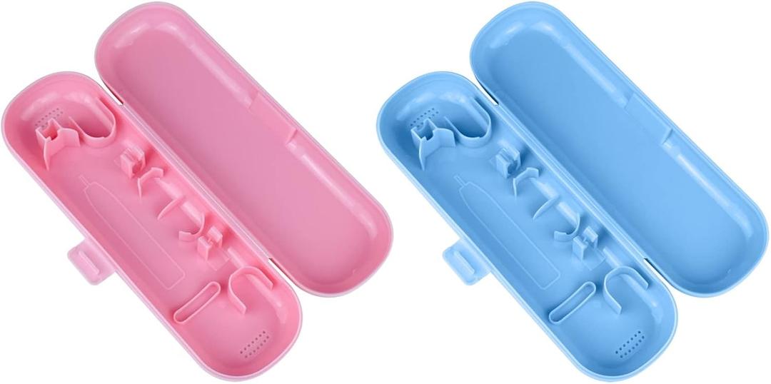 JHFGJGH 2 Pcs Travel Toothbrush Cover Case Compatible with Oral B & Philips Electric Toothbrush Travel Case (Pink,Blue)