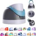 Ruzkq Replacement Lid for Owala Freesip, Compatible with Owala Cup 16oz 24oz 32oz 40oz, One Button Water Bottle Top Lid Replacement Accessory, Leakproof, BPA-Free (Grayish Blue)