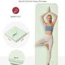HAPBEAR Foldable Yoga Mat - 72"x24"x0.24" (6mm), Non-Slip TPE Exercise Mat for Home Workout, Yoga, Pilates,Stretching, & Travel, Durable & Eco-Friendly, Includes Carry Bag