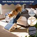 3 Steps High Density Foam Dog Stairs Ramps,Non-Slip Pet Steps for Older Dogs,Pet with Joint Pain, Sofa Bed Ladder for Cats, Gray