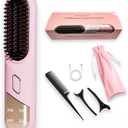 VividUS Cordless Hair Straightening Brush, Mini Portable Hair Straightening Comb, Wireless USB Rechargeable, Fast Heating, Lightweight for Travel