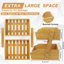 mobzio Fruit Basket Stand, 2 Tier Fruit Basket for Kitchen Counter, Produce Basket for Fruit and Vegetable Storage, Bamboo Basket Fruit Bowl Display Rack, Fruit Holder Snack Organizer