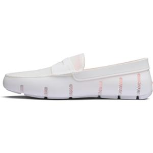 SWIMS Men's Penny Loafers Slip-On Moccasins Classic Boat/Deck Shoes for Men (11.5, White-1)