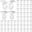 Vicenpal 100 Pair Drop Ceiling Hooks Bulk for Classrooms Hanging, Metal Suspended Track Tile Hooks Aluminum White Heavy Duty T Bar Clips, Hold up to 20 Lbs for School Offices Plants Decorations