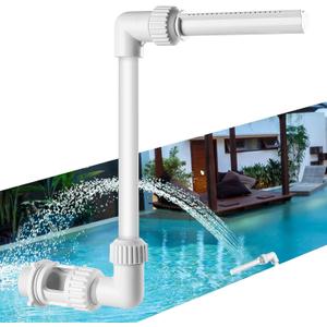 Pool Fountain Waterfall Spray, Briidea Adjustable Water Fun Sprinklers Cool Pool Accessories Decor, Fits Most 1.5" In Ground & Above Ground Return Jets