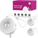 2" Rechargeable Mini Puck Lights w/Lanyard, Renter Friendly Magnetic Stick On Battery Operated Lights, Wireless Motion Sensor Light Indoor for Closet, Wall, Shelves, Kitchen, Locker - 3Pack/White