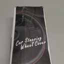 Car Steering Wheel Cover, Anti-Slip, Safety, Soft, Breathable, Heavy Duty, Thick, Full Surround, Sports Style (Black With Red Line)