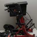 Rollator Walker for Seniors with Seat, Lightweight & Foldable, 8" All-Terrain Wheels, 18" Big Seat, 6-Level Adjustable Height Rolling Walker, 350 lb Capacity, Burgundy