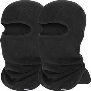 GXCROR Balaclava Ski Mask Fleece Balaclava Face Mask for Men Women Winter for Cycling Motorcycle,Snowboarding and Skiing, Color: Black&black