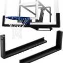 Pushglossy 1 Sets Universal Black Basketball Glass Backboard Padding Protector for Basketball Hoop Corner Outdoor Inground Replacement UV Resistance Professional Weatherproof Indoor
