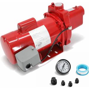 602208 Cast Iron Shallow Well Jet Pump, 1 HP 23 GPM 115/230V Dual Voltage, RJS-100-PREM Shallow Well Jet Pump for Home, Irrigation & Agriculture