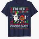 I'm His Milk Drinker I'm Her Cookie Eater Christmas Couple T-Shirt Size XL