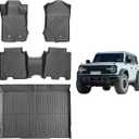 All-Weather Car Floor Mats for Ford Bronco 4 Door 2021-2025 Custom Fit Floor Liners Full Set (Front, Rear, Cargo) Easy to Clean Ford Bronco Accessories (Not for Sport/2-Door)