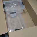 Superio Clear Storage Boxes with Lids, 4.5 Quart Plastic Container Bins for Organizing, Stackable Crates, BPA Free, Non Toxic, Odor Free, Organizers for Home, Office and Dorm, 4 Pack