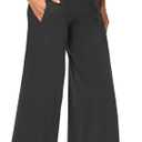 Women's Wide Leg Pants with Pockets, Casual Loose Pajama Palazzo Trousers Sweatpants for Yoga Lounge, Size: S