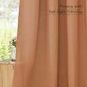 NICETOWN Burnt Orange Linen Kitchen Curtains 36 inch Length, Decorative Thick Flax Small Window Treatments Privacy Assured with Light Filtering for Bedroom/Bathroom, W55 x L36, 2 Panels
