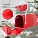 RAINHOL Metal Mailboxes for Outside Post Mount, Galvanized Steel Standard Mail Box, 20 x 8.9 x 6.7 inches, Medium Compacity, Red Mailbox