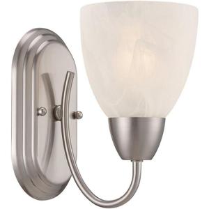 Designers Fountain 15005-1B-35 Torino Wall Sconce, Brushed Nickel, Silver, 8 in.