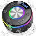 Bluetooth Shower Speaker, Portable Bluetooth 5.3 Speakers Wireless with Time Display, IP7 Waterproof Speakers with RGB Light, Suction Cup, Mini Stereo Speaker for Bathroom Party Travel Beach Outdoor