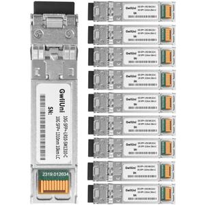10Pcs Single Mode 10G SFP+ Fiber Module Network Transceiver, LR SM1310nm 10km, Duplex LC for Switch, Router, Firewall, Network Card, Media Converter etc