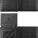 RUNBOX Wallet for Men Slim Rfid Leather 2 ID Window With Gift Box | Slim, Rfid, 2 ID Window, With Gift Box, Slim, Rfid (Classic black)