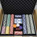 Texas Holdem Poker Chips Set,500 Pcs Poker Set,Denomination Poker Chip Set With Numbered,Professional Composite Clay Casino Chips,Aluminum Case 11.5 Gram Gaming Chips for Texas Holdem,Blackjack Game