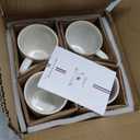 LE TAUCI Coffee Mugs 12 oz, Ceramic Mug Set Set of 4, Embossment Cups for Espresso, Latte, Tea, Cocoa, Cappuccino & Mocha, Dishwasher Oven Microwave Safe - 3.4 inch, Arctic White