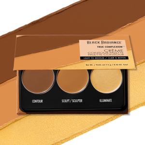Black Radiance True Complexion Crme Contour Palette, Defines, Sculpts, Highlights  Light to Medium