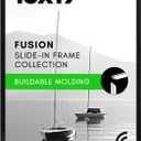 Americanflat 13x19 Picture Frame with Polished Front Cover - Slide-In Photo Frame with Buildable Molding - Fusion Collection - Picture Frames for Wall Display - Black