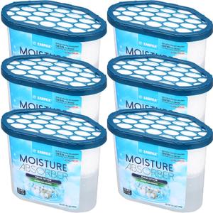 Moisture Absorber Fresh Cotton 10.5 oz/300g | Removes Moisture, Damp & Humidity | Odor Absorber With Fresh Cotton Fragrance | Moisture Trap for Bathroom, Closet, Kitchen | Set of 6