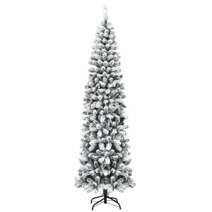 7.5 ft. White Unlit Light Type Flocked Classic Pencil Artificial Christmas Tree with 641 Tips