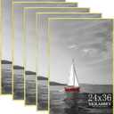 VIOLABBEY 24x36 Poster Frame Set of 5, Gold Picture Frames for Wall Mounting Vertically or Horizontally, Gallery Wall Frame