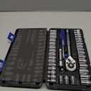 EPAuto 40 Pieces 1/4-Inch & 3/8-Inch Drive Socket Set with 72 Tooth Reversible Ratchet