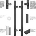 TOGU TG-6018 36 inches Solid Standoffs Heavy-Duty Commercial Grade-304 Stainless Steel Push Pull Door Handle/Barn Door Pull Handle/Glass Pulls, Matte Black Finish