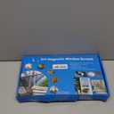 Magnetic Window Screen, Adjustable DIY 50x59in Window Screen Replacement, White Frame Gray Fiberglass Mesh, No Drilling Easy Cut-to-Fit for Sliding/Swing/Top-Hung, Fits Wood/Iron/PVC Frames