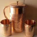Pure Copper Water Jug Drinkware Tableware Pitcher for Ayurveda Healing Capacity 1.6 L (54.10 OZ)