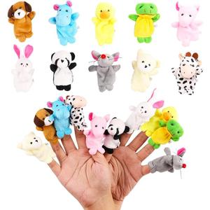 4Pcs Finger Puppets Set - Soft Plush Animals Finger Puppet Toys for Kids, Mini Plush Figures Toy Assortment for Boys & Girls, Party Favors for Shows, Playtime, Schools