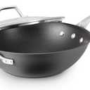 Calphalon Signature Hard-Anodized Nonstick Wok, 12", Flat-Bottom, Oven-Safe, PFOA-Free, Black