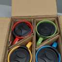 Peanuts Snoopy Gentle Reminders 18oz Travel Cup w/Lid, Stoneware, 4-Pack, Assorted Colors