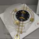 SIN&MI Large Wall Clocks for Living Room,Silent Non Ticking,Battery Operated Oversized Round Modern Wall Clock for Bedroom,Farmhouse,Office Wall Decor-15.7 * 31.4Inch / Gold (2511-black-gold)