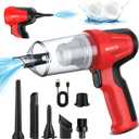Car Vacuum Portable Cordless, 4 in 1 Mini Vacuum Cleaner Hight Power, 12000Pa Powerful Suction, Air Duster, Dual Filter,Adjustable Small Vaccum Portable Cordless for Car, Home, Pet, Office (Red)