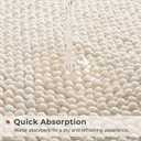 FRESHMINT Chenille Bathroom Rugs Sets 2 Piece 17"x24"+20"x47", Non-Slip Bath Mats Set for Bathroom, Absorbent Bath Rug, Washable Set of 2 Shower Floor Mat Runner, Cream