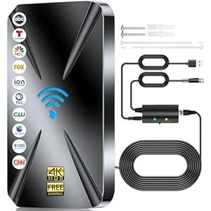 2024 Upgraded TV Antenna Indoor, 1100+ Miles Range Digital TV Antenna for Smart TV - Outdoor Indoor Signal Amplifier for Local Channels Support 8K 4K HDTV 1080p Fire Stick All TVs -38FT Coax Cable