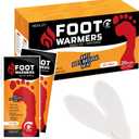 Insole Foot Warmers with Adhesive - Long Lasting, Safe Natural Odorless, Air Activated Warmers - Up to 9 Hours of Heat - 20 Pair, White
