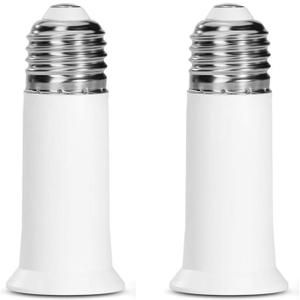 E26 Socket Extender, E26 to E26 Lamp Socket, 6.5CM/2.56 Inch Socket Extension Adapter, 2-Pack