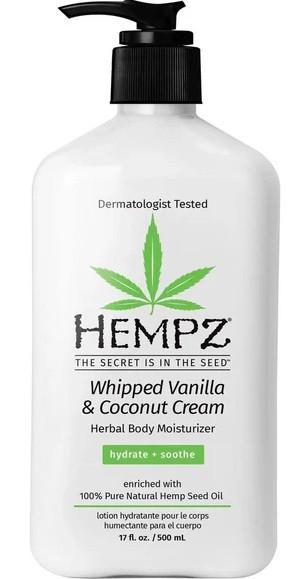 Hempz Whipped Vanilla & Coconut Cream Body & Hand Lotion, Vegan Formula, for Men or Women, 17 oz.